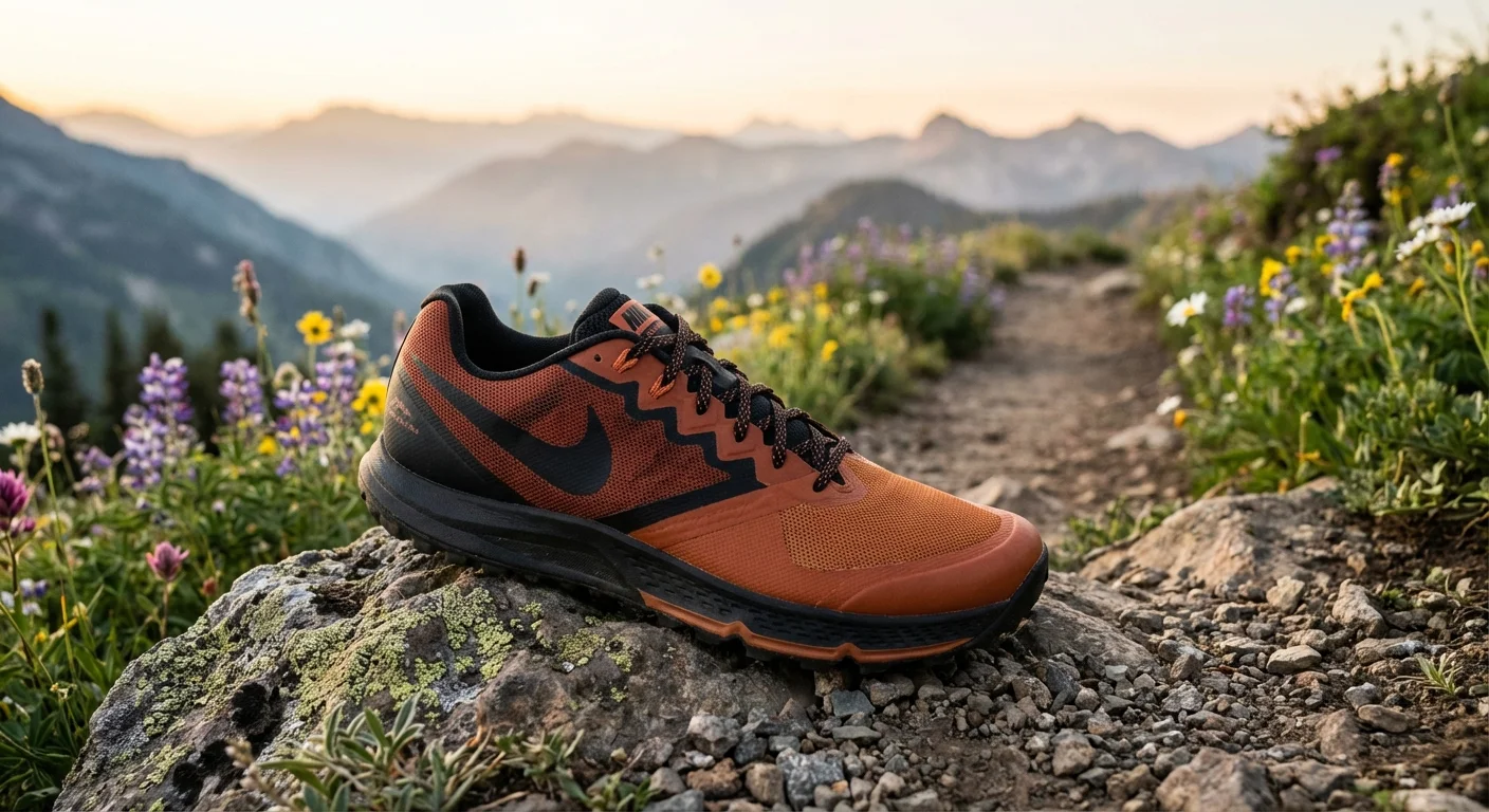 Nike Ultrafly trail running shoe on rocky terrain