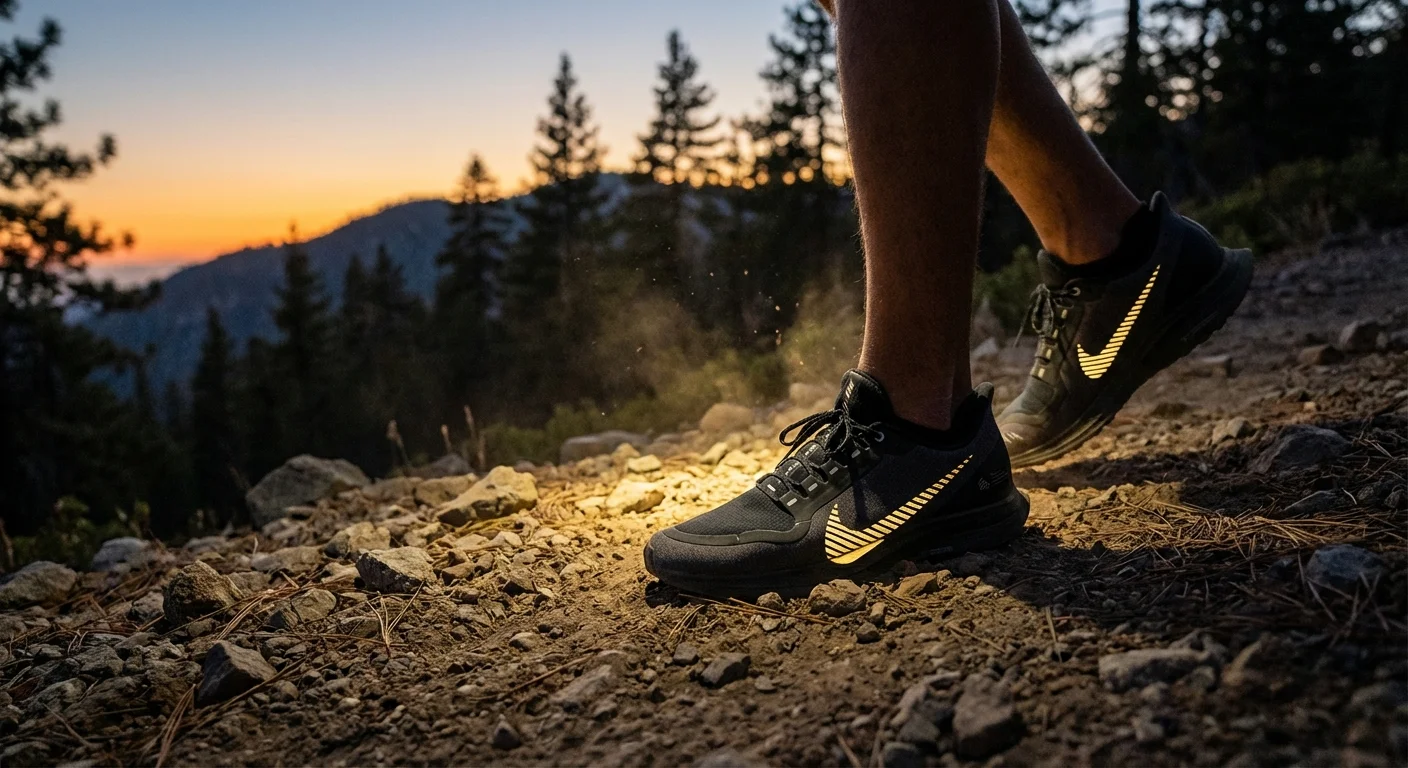 Nike Pegasus 43 Shield waterproof running shoe reflective details night visibility