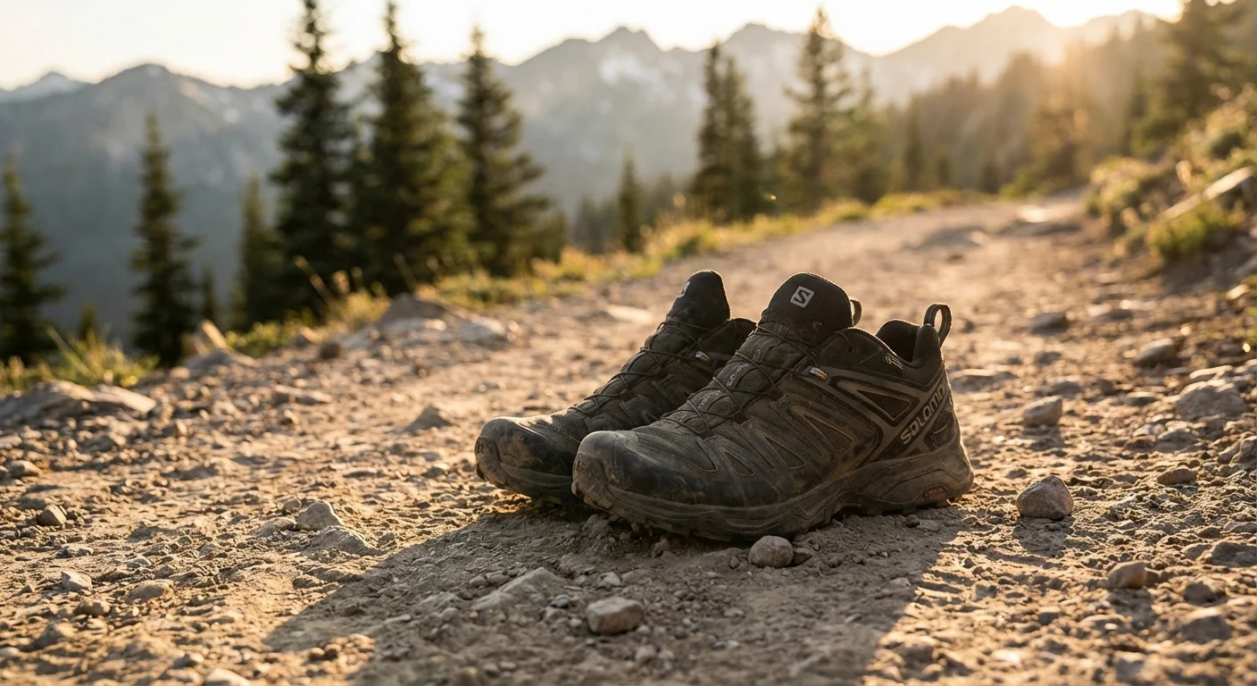 Salomon X Ultra 5 GTX waterproof trail shoes pair side view