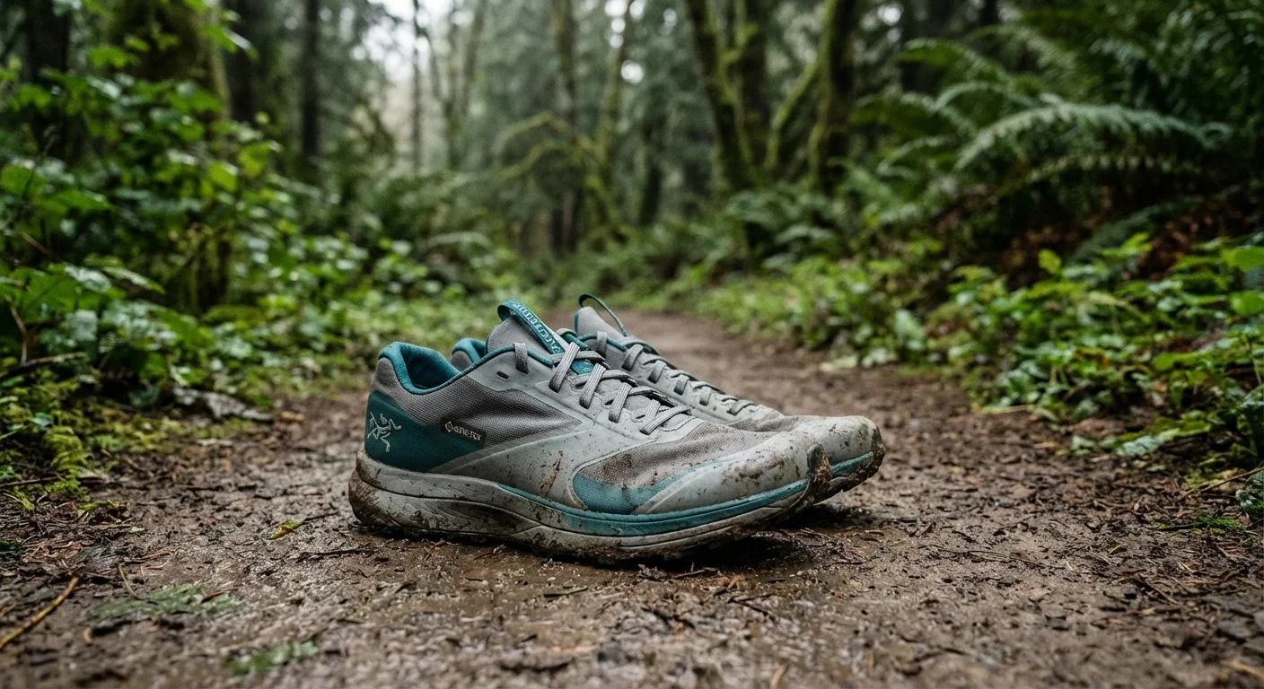 Arc'teryx Norvan LD 4 ultrarunning trail shoe in grey and teal