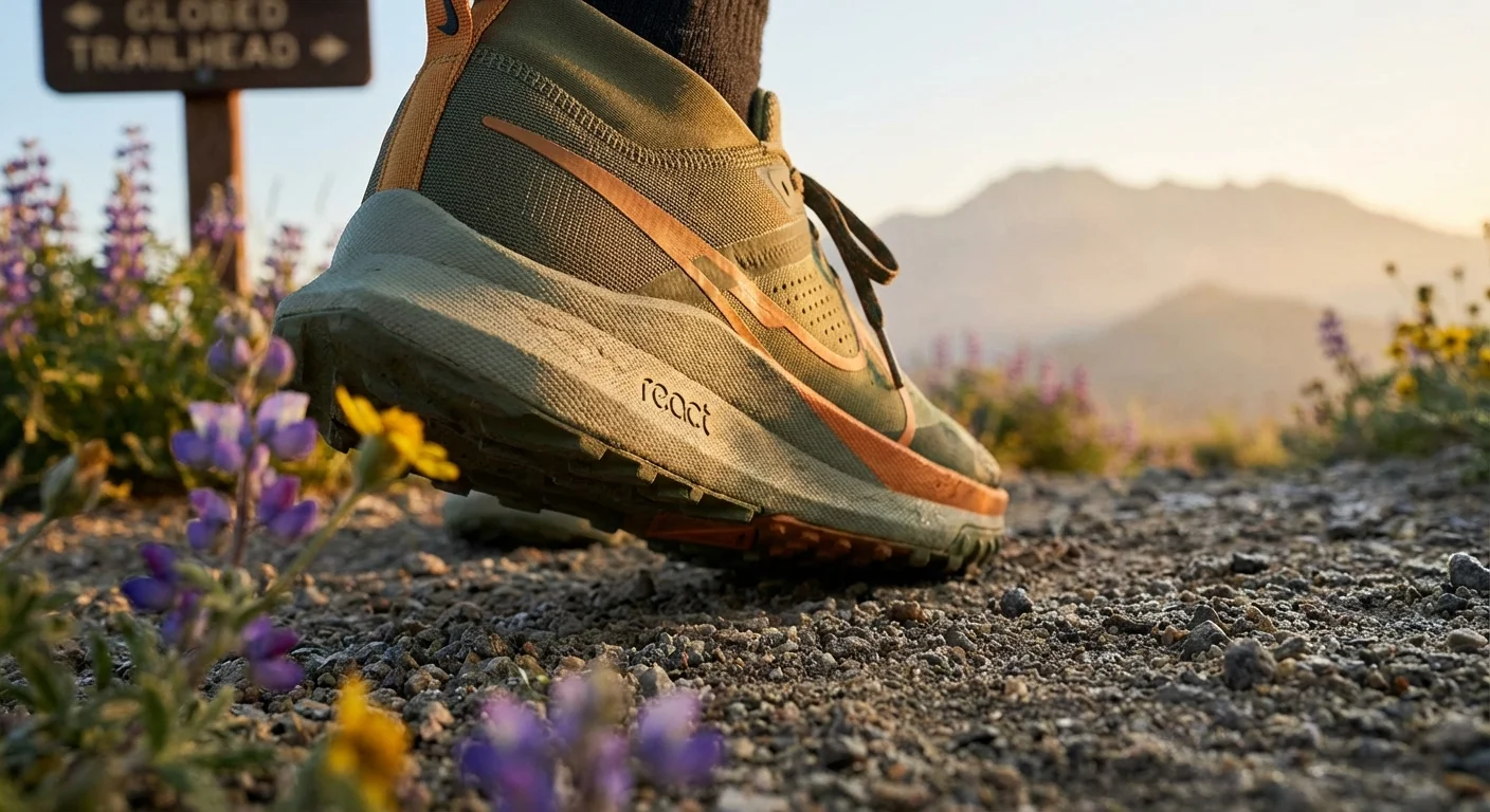 Nike Pegasus Trail 5 running shoe React foam midsole closeup