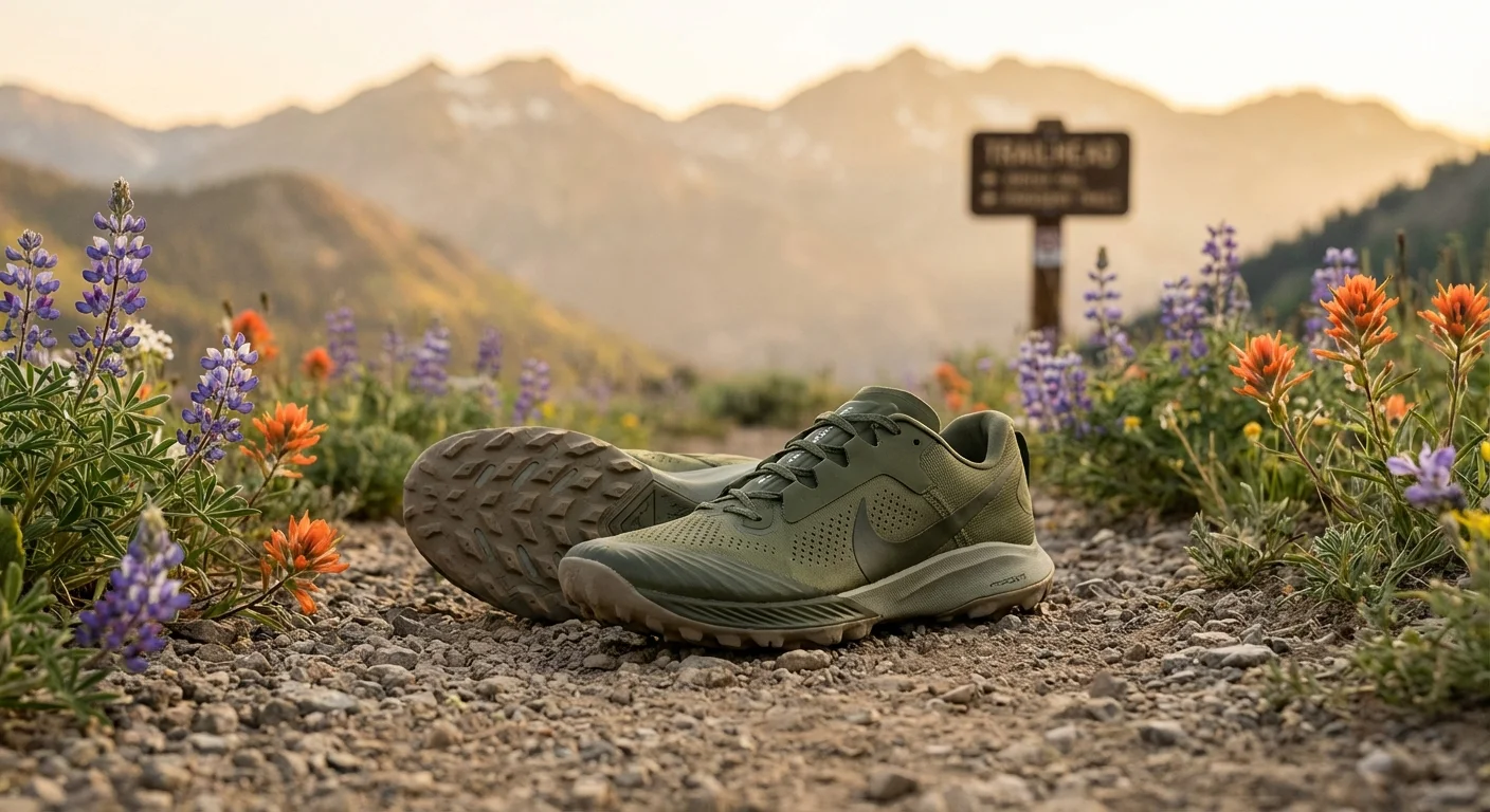 Nike Kiger 10 trail running shoe olive green colorway with aggressive outsole lugs