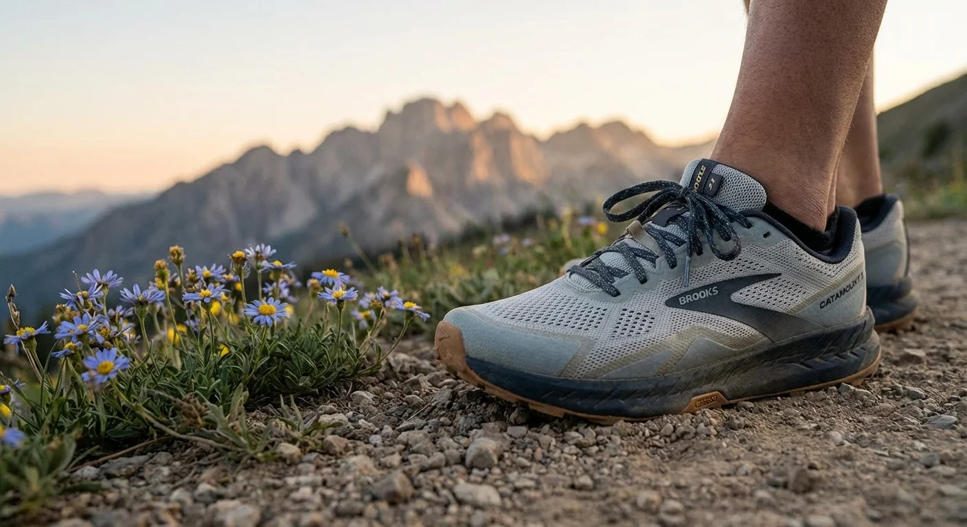 Brooks Catamount 3 trail running shoe lightweight upper detail