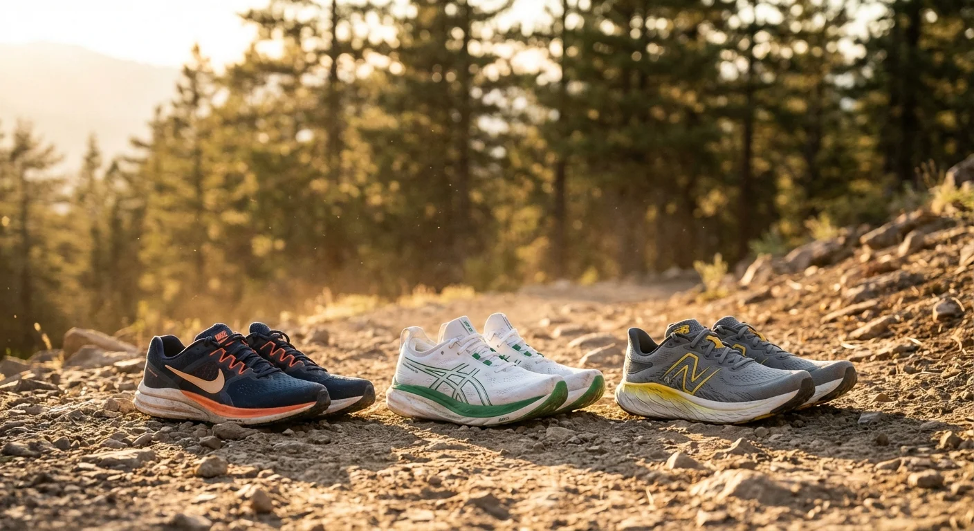 Nike Vomero 18 vs ASICS Gel-Nimbus 26 vs New Balance Fresh Foam 1080v14 running shoes side by side