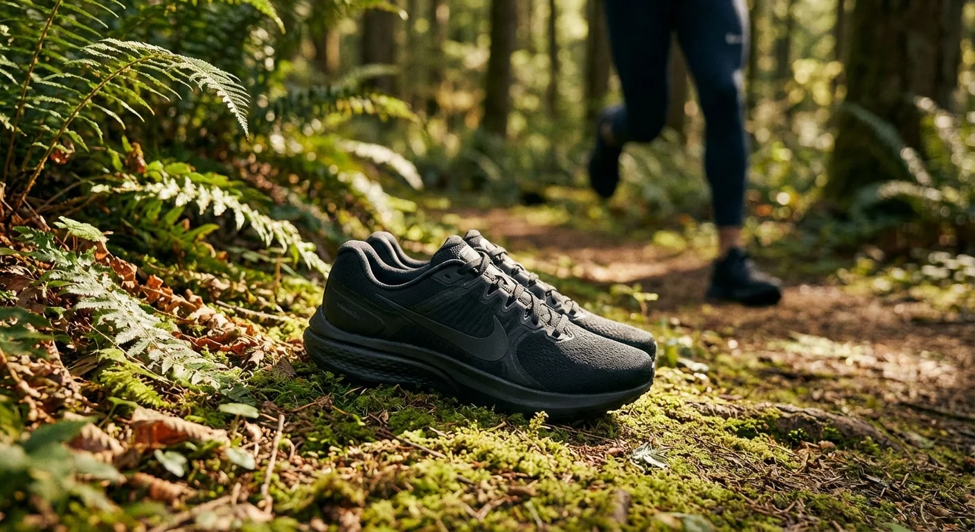 Nike Vomero 18 men's running shoe black colorway lateral view