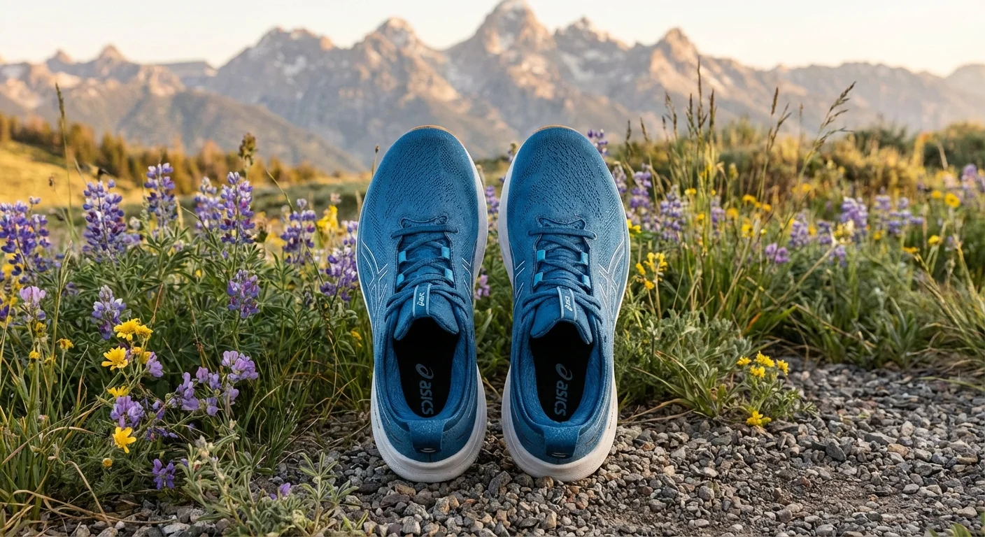 ASICS Gel-Nimbus 26 men's running shoe blue colorway top-down view