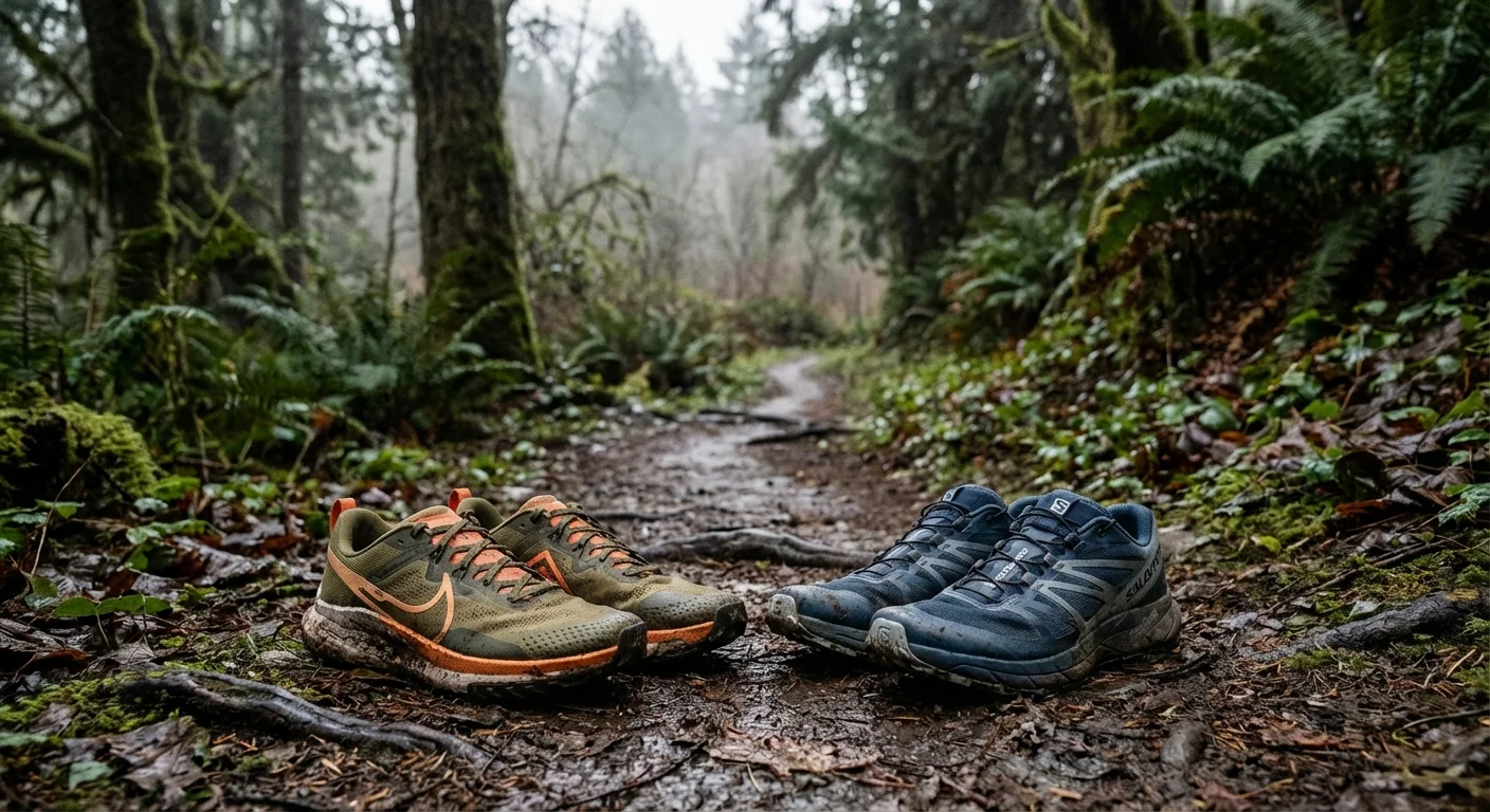 Nike Pegasus Trail 6 next to Salomon Sense Ride 6 comparison