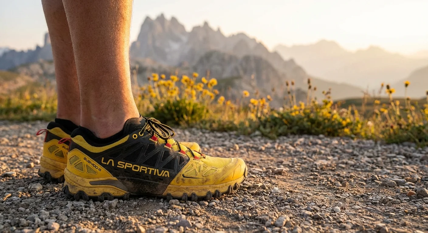 La Sportiva Bushido III trail running shoe yellow and black colorway