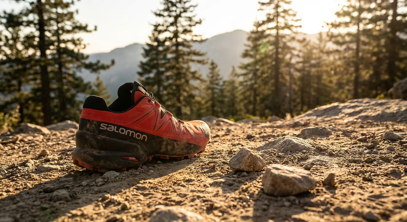 Salomon Speedcross 7 trail running shoe in red and black colorway