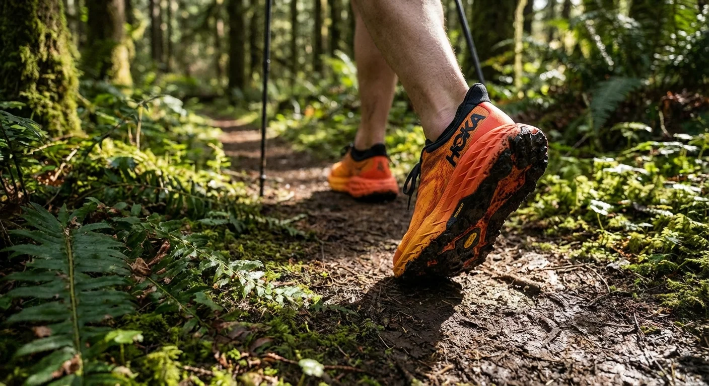 Hoka Speedgoat 6 trail running shoe vibrant orange and black