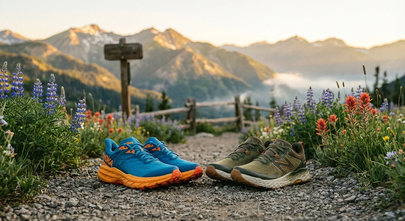 Hoka Speedgoat 6 vs New Balance Fresh Foam X Hierro v8 trail shoes side by side