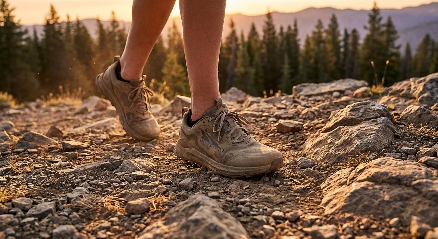 Altra Lone Peak 9 worn on rocky trail terrain
