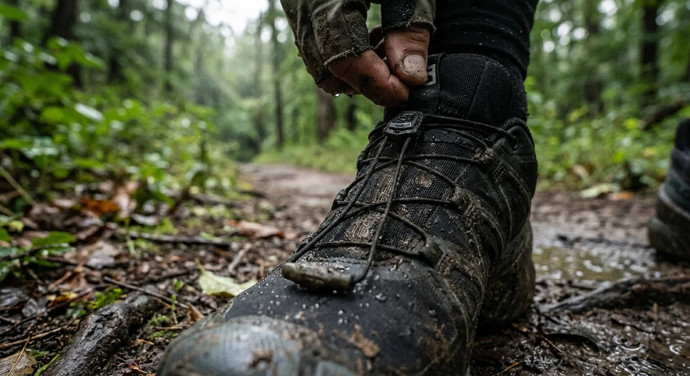 Salomon Speedcross 7 trail running shoe Quicklace system close-up