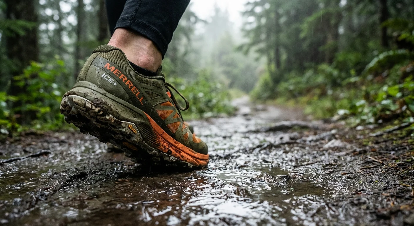 Merrell Agility Peak 5 Ice+ trail running shoe with Arctic Grip outsole