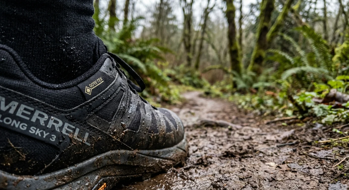 Merrell Long Sky 3 Gore-Tex trail running shoe waterproof membrane detail