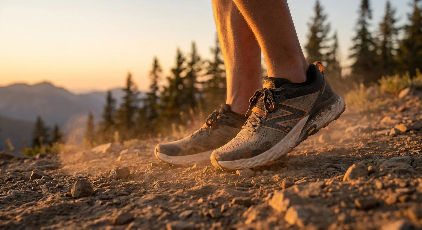 New Balance Hierro v9 on rocky mountain trail terrain
