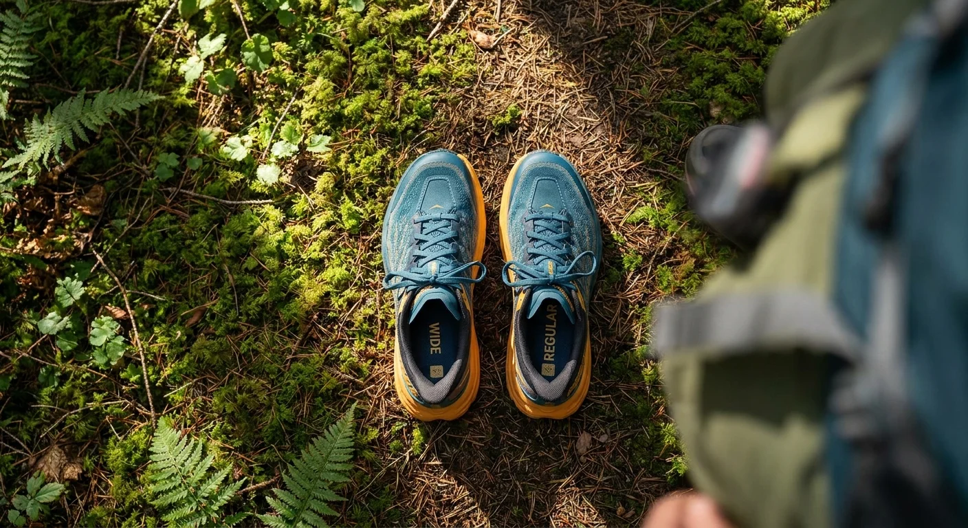Hoka Speedgoat 5 wide vs regular width comparison top-down view