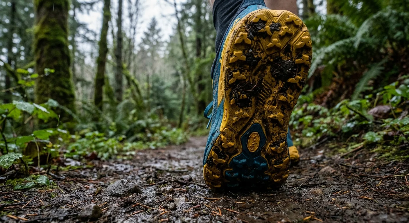 Hoka Speedgoat 5 outsole Vibram Megagrip lug pattern detail